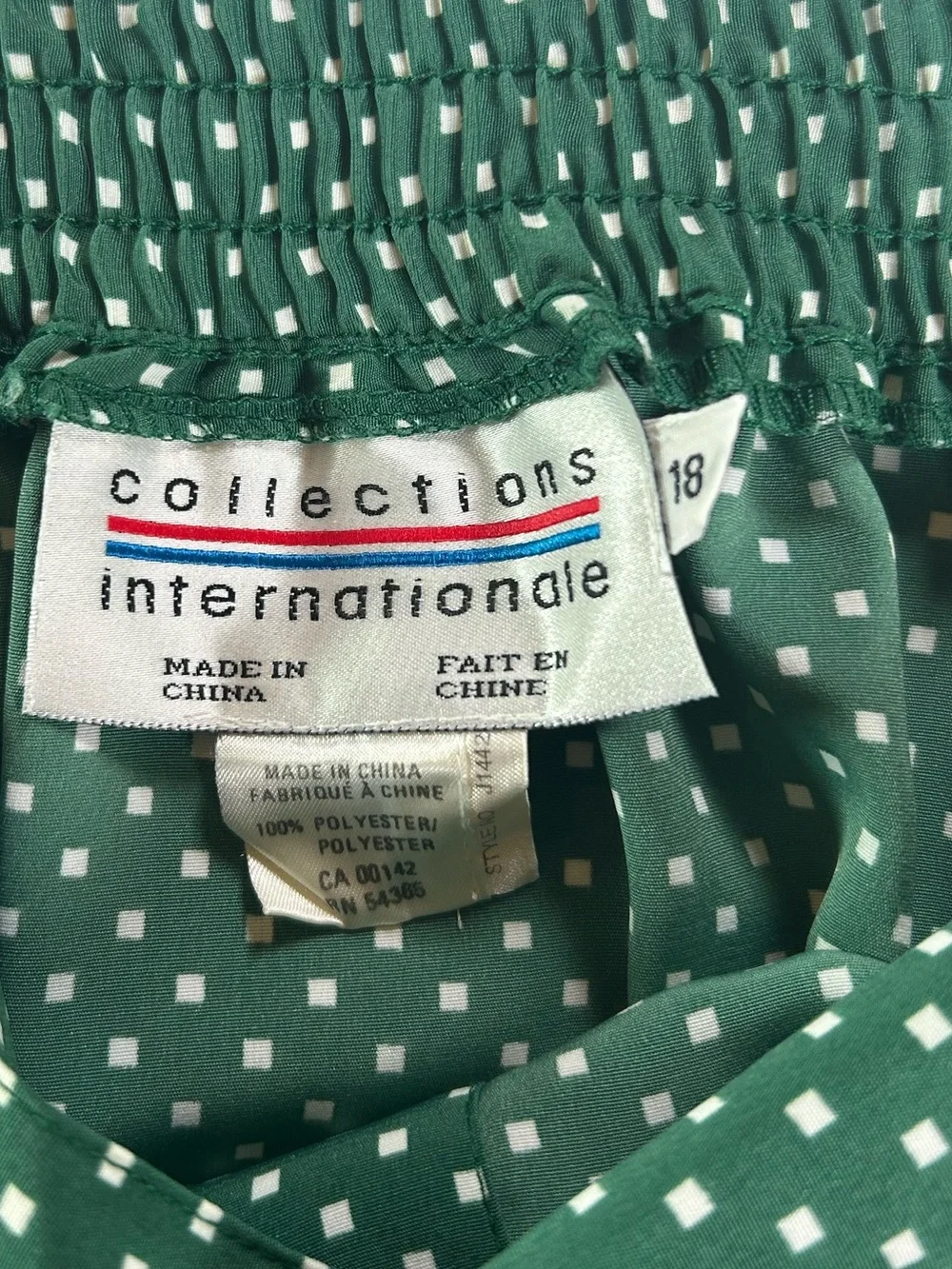 Vintage Collections Internationale Green Polka Dot Midi Skirt Button Front 18